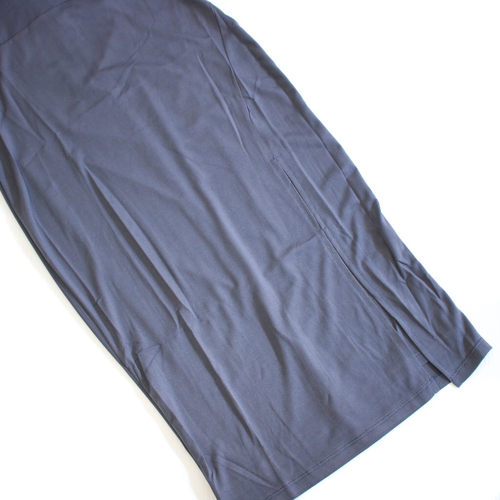 Charcoal Grey Bodycon Slit Midi Dress - Picture 7 of 8